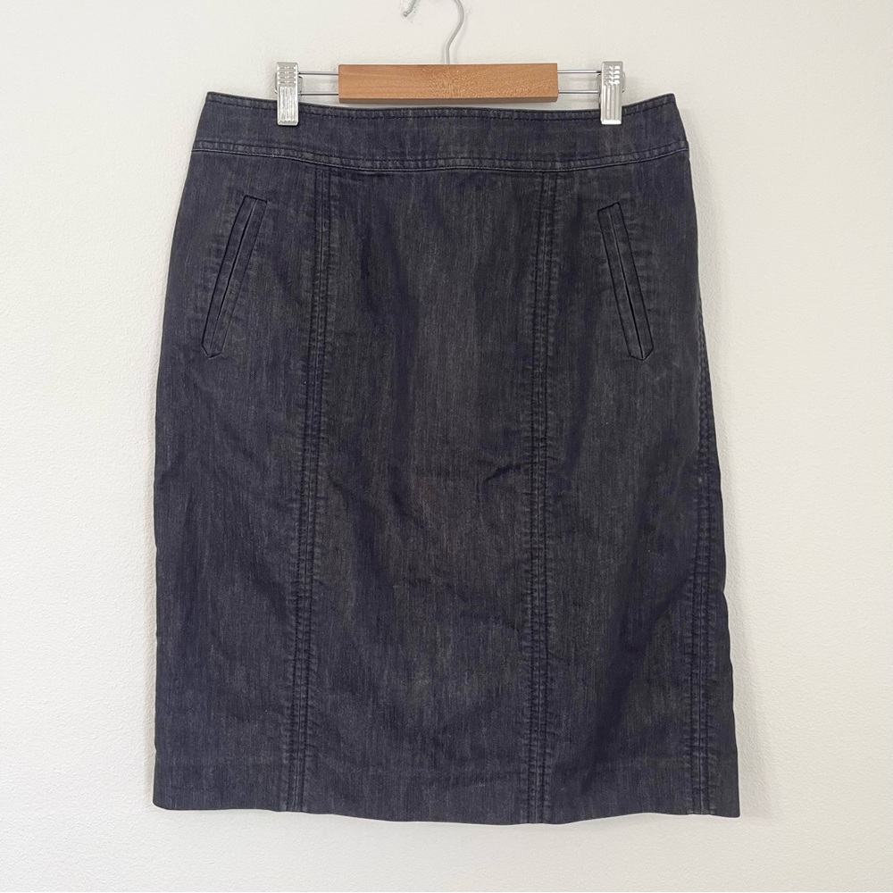 Lilly Pulitzer Dark Wash  Charcoal Black  Denim Pencil Skirt Size 12 Women’s